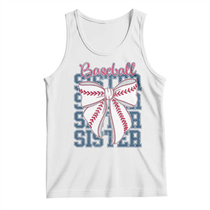 Baseball Sister Tank Top Coquette Bow Biggest Fan Sport Lovers Girl TS10 White Print Your Wear