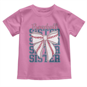 Baseball Sister Toddler T Shirt Coquette Bow Biggest Fan Sport Lovers Girl TS10 Azalea Print Your Wear