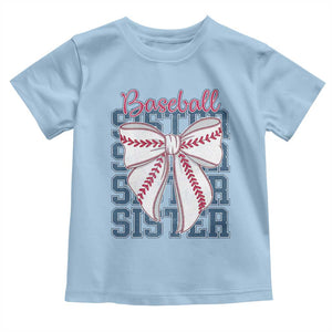Baseball Sister Toddler T Shirt Coquette Bow Biggest Fan Sport Lovers Girl TS10 Light Blue Print Your Wear