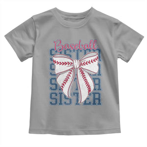 Baseball Sister Toddler T Shirt Coquette Bow Biggest Fan Sport Lovers Girl TS10 Sport Gray Print Your Wear