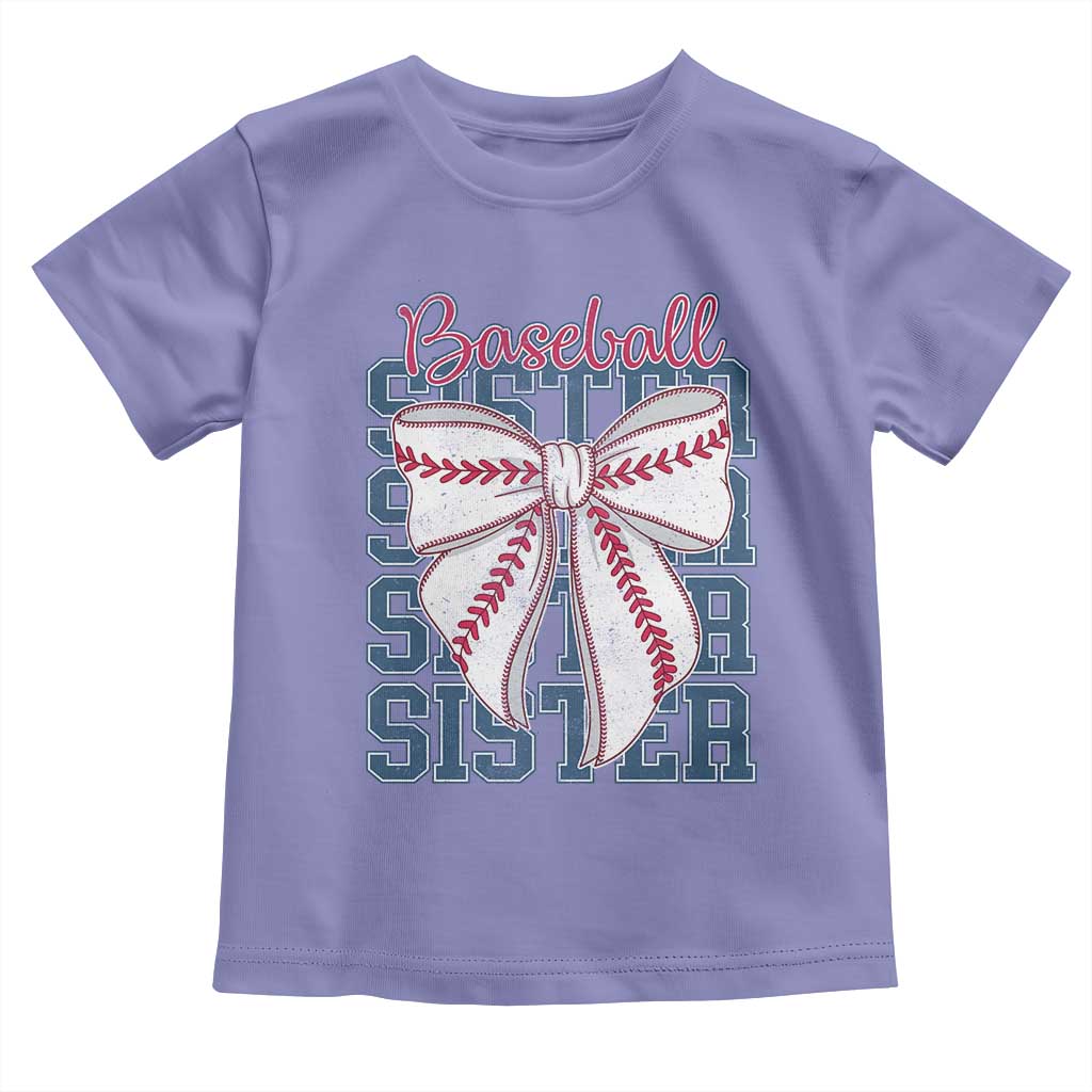 Baseball Sister Toddler T Shirt Coquette Bow Biggest Fan Sport Lovers Girl TS10 Violet Print Your Wear