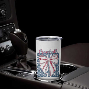 Baseball Sister Tumbler Cup Coquette Bow Biggest Fan Sport Lovers Girl TS10 Print Your Wear