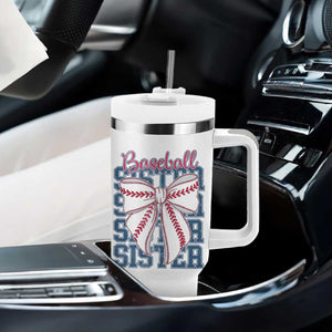 Baseball Sister Tumbler With Handle Coquette Bow Biggest Fan Sport Lovers Girl TS10 Print Your Wear