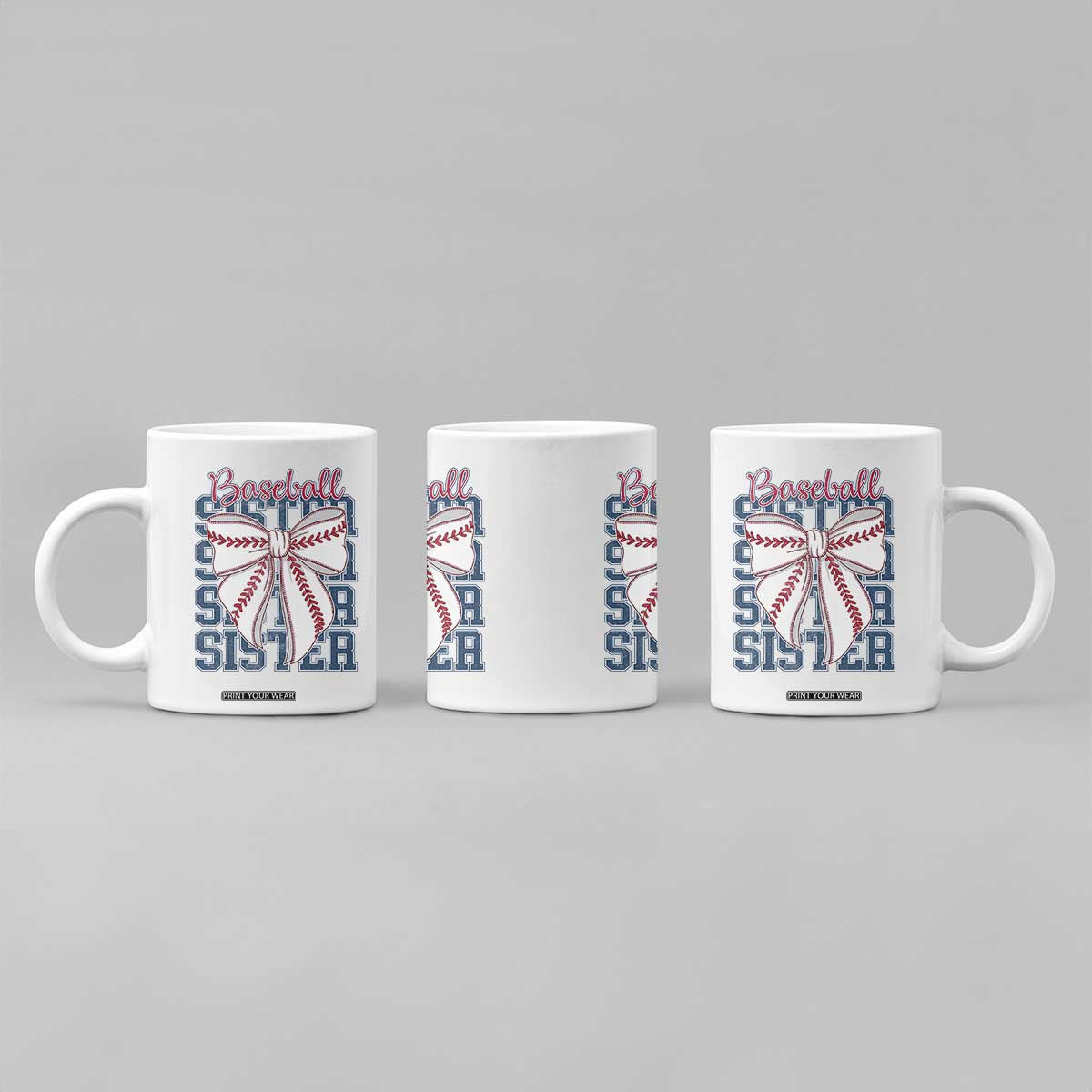 Baseball Sister Coffee Mug Coquette Bow Biggest Fan Sport Lovers Girl TS10 Print Your Wear