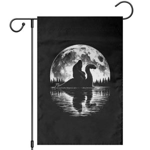 Funny Bigfoot Loch Ness Monster Garden Flag Retro Sasquatch Nessie Funny Cryptid Moon TS10 Black Print Your Wear