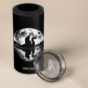 Funny Bigfoot Loch Ness Monster 4 in 1 Can Cooler Tumbler Retro Sasquatch Nessie Funny Cryptid Moon TS10 Print Your Wear