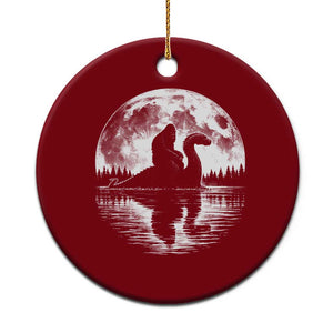 Funny Bigfoot Loch Ness Monster Ceramic Ornament Retro Sasquatch Nessie Funny Cryptid Moon TS10 1pc Red Print Your Wear
