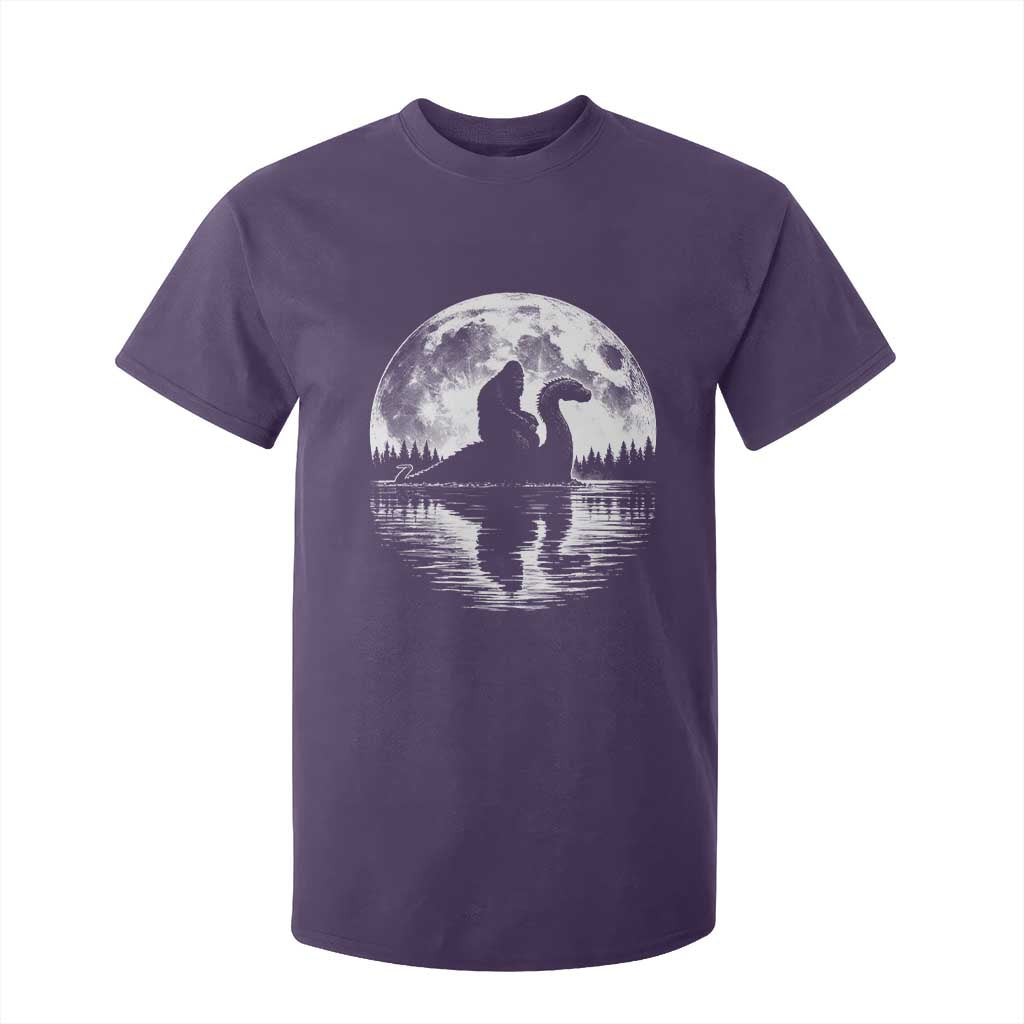 Funny Bigfoot Loch Ness Monster T Shirt For Kid Retro Sasquatch Nessie Funny Cryptid Moon TS10 Purple Print Your Wear