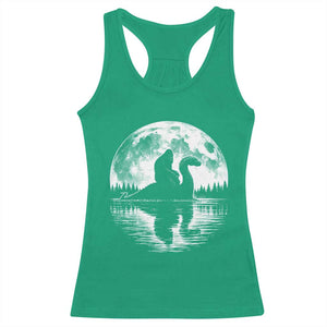 Funny Bigfoot Loch Ness Monster Racerback Tank Top Retro Sasquatch Nessie Funny Cryptid Moon TS10 Irish Green Print Your Wear