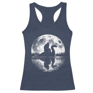 Funny Bigfoot Loch Ness Monster Racerback Tank Top Retro Sasquatch Nessie Funny Cryptid Moon TS10 Navy Print Your Wear