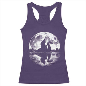 Funny Bigfoot Loch Ness Monster Racerback Tank Top Retro Sasquatch Nessie Funny Cryptid Moon TS10 Purple Print Your Wear