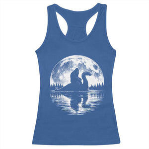 Funny Bigfoot Loch Ness Monster Racerback Tank Top Retro Sasquatch Nessie Funny Cryptid Moon TS10 Royal Blue Print Your Wear
