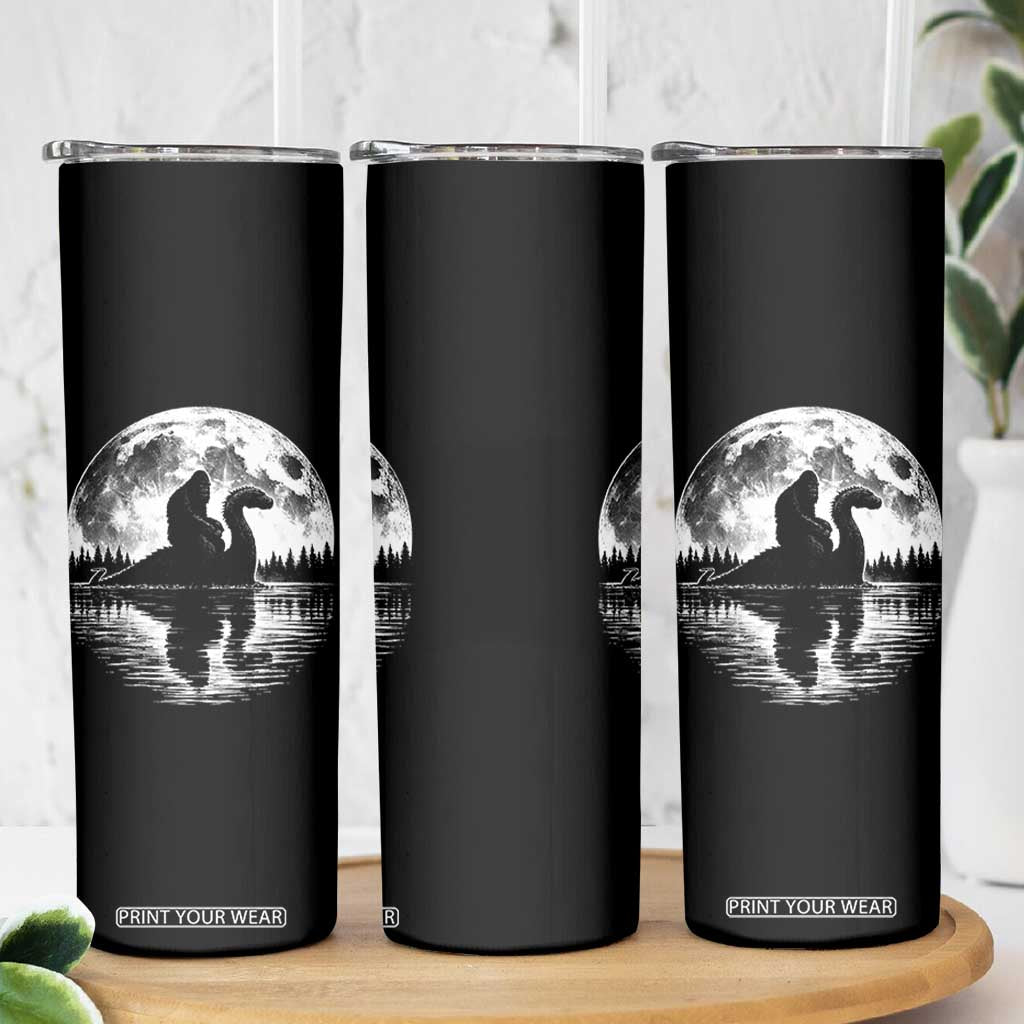 Funny Bigfoot Loch Ness Monster Skinny Tumbler Retro Sasquatch Nessie Funny Cryptid Moon TS10 Print Your Wear