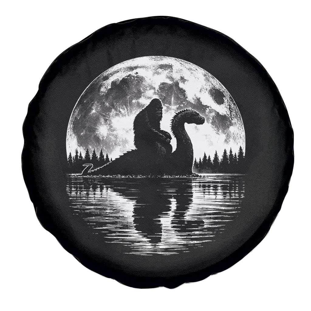 Funny Bigfoot Loch Ness Monster Spare Tire Cover Retro Sasquatch Nessie Funny Cryptid Moon TS10 Print Your Wear