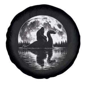 Funny Bigfoot Loch Ness Monster Spare Tire Cover Retro Sasquatch Nessie Funny Cryptid Moon TS10 Print Your Wear