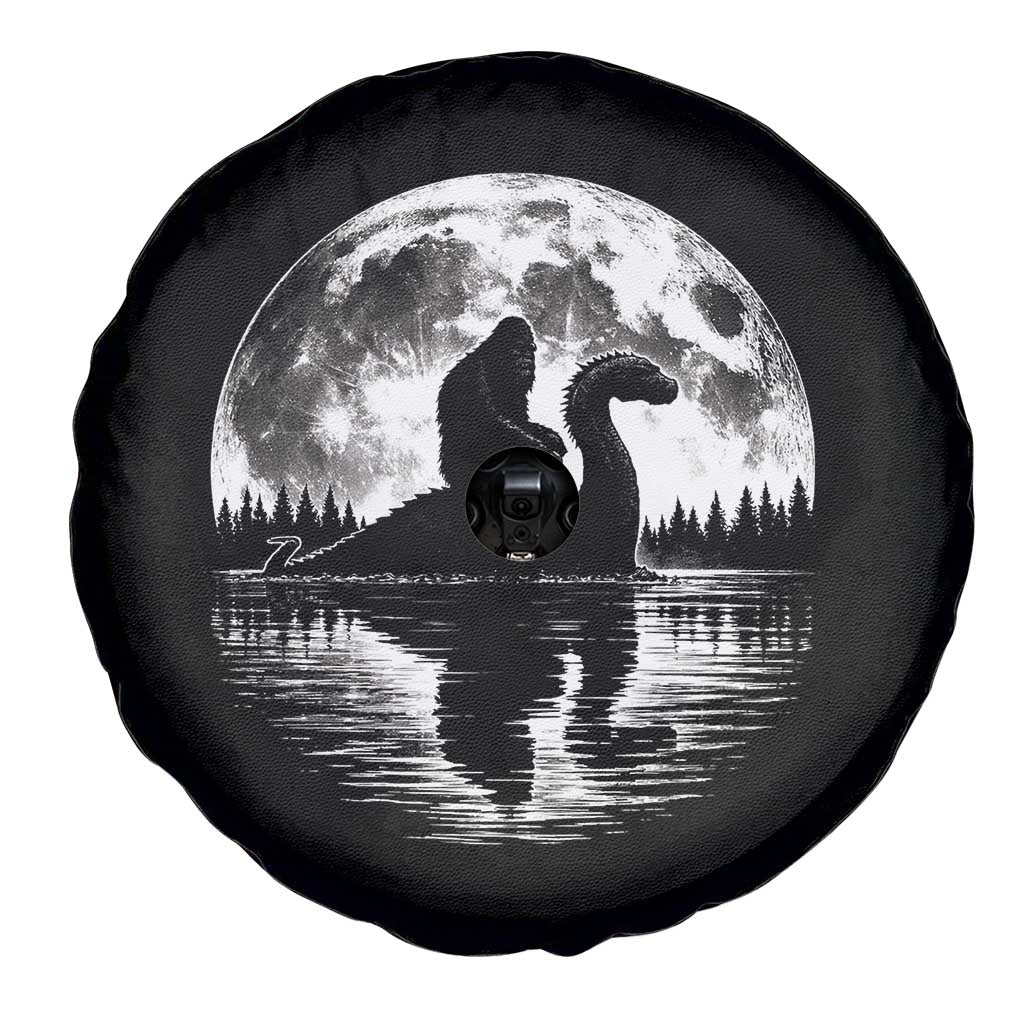Funny Bigfoot Loch Ness Monster Spare Tire Cover Retro Sasquatch Nessie Funny Cryptid Moon TS10 Print Your Wear