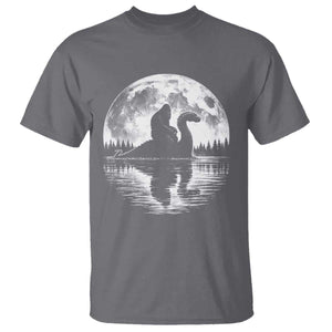 Funny Bigfoot Loch Ness Monster T Shirt Retro Sasquatch Nessie Funny Cryptid Moon TS10 Charcoal Print Your Wear