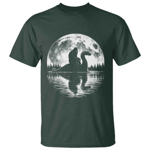 Funny Bigfoot Loch Ness Monster T Shirt Retro Sasquatch Nessie Funny Cryptid Moon TS10 Dark Forest Green Print Your Wear