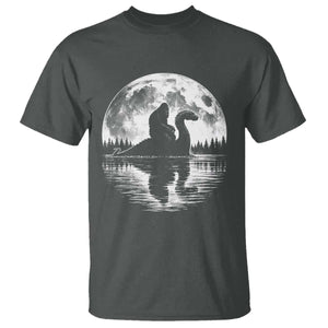 Funny Bigfoot Loch Ness Monster T Shirt Retro Sasquatch Nessie Funny Cryptid Moon TS10 Dark Heather Print Your Wear