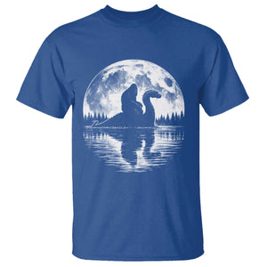 Funny Bigfoot Loch Ness Monster T Shirt Retro Sasquatch Nessie Funny Cryptid Moon TS10 Royal Blue Print Your Wear