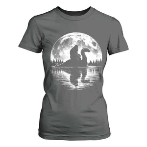 Funny Bigfoot Loch Ness Monster T Shirt For Women Retro Sasquatch Nessie Funny Cryptid Moon TS10 Dark Heather Print Your Wear