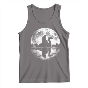 Funny Bigfoot Loch Ness Monster Tank Top Retro Sasquatch Nessie Funny Cryptid Moon TS10 Deep Heather Print Your Wear