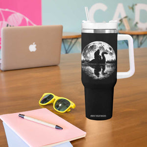 Funny Bigfoot Loch Ness Monster Tumbler With Handle Retro Sasquatch Nessie Funny Cryptid Moon TS10 Print Your Wear