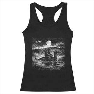 Bigfoot Loch Ness Monster Racerback Tank Top Funny Retro Sasquatch Nessie Funny Cryptid Vintage Graphic TS10 Black Print Your Wear