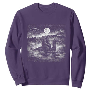 Bigfoot Loch Ness Monster Sweatshirt Funny Retro Sasquatch Nessie Funny Cryptid Vintage Graphic TS10 Purple Print Your Wear
