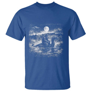 Bigfoot Loch Ness Monster T Shirt Funny Retro Sasquatch Nessie Funny Cryptid Vintage Graphic TS10 Royal Blue Print Your Wear