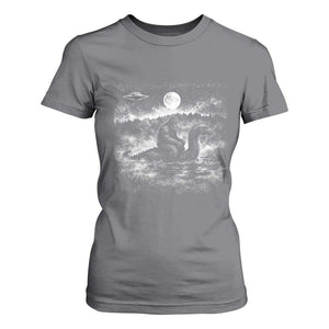 Bigfoot Loch Ness Monster T Shirt For Women Funny Retro Sasquatch Nessie Funny Cryptid Vintage Graphic TS10 Charcoal Print Your Wear