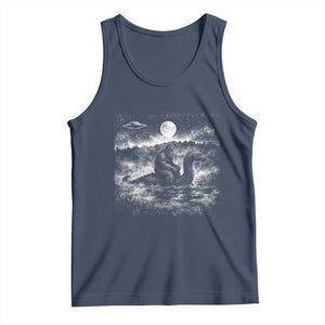 Bigfoot Loch Ness Monster Tank Top Funny Retro Sasquatch Nessie Funny Cryptid Vintage Graphic TS10 Navy Print Your Wear