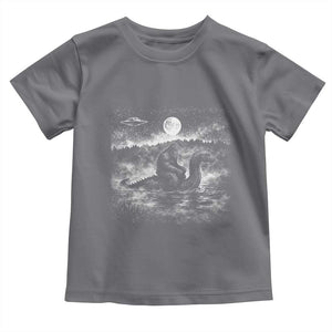 Bigfoot Loch Ness Monster Toddler T Shirt Funny Retro Sasquatch Nessie Funny Cryptid Vintage Graphic TS10 Charcoal Print Your Wear
