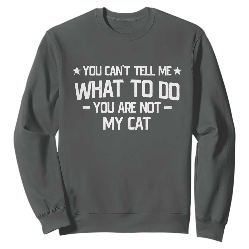 Funny Dog Lovers Sweatshirt You Cant Tell Me What To Do You Are Not My Dog TS10 Dark Heather Print Your Wear