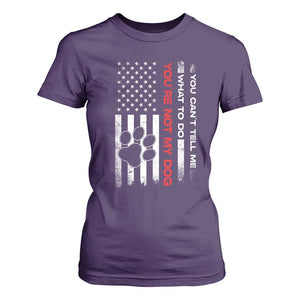 Funny Dog Lovers T Shirt For Women You Cant Tell Me What To Do Youre Not My Dog USA Flag TS10 Purple Print Your Wear