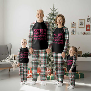 Kitten Needs A Fucking Cigarette Plaid Pajama Set Funny Cat Joke Cat Meme TS10 Christmas Plaid Print Your Wear