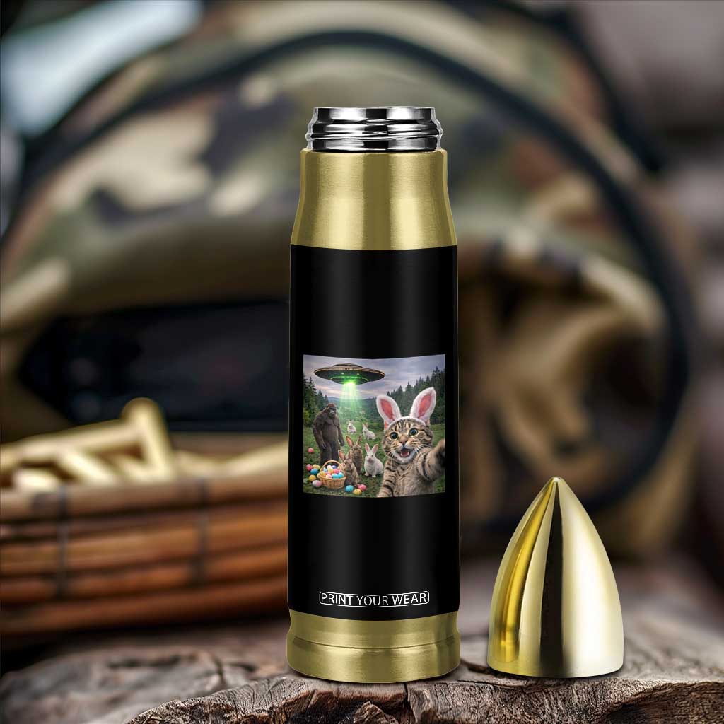 Funny Easter Day Bullet Tumbler Cat Selfie With Bunny Bigfoot UFO Bunny Egg TS10 Print Your Wear