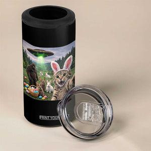 Funny Easter Day 4 in 1 Can Cooler Tumbler Cat Selfie With Bunny Bigfoot UFO Bunny Egg TS10 Print Your Wear