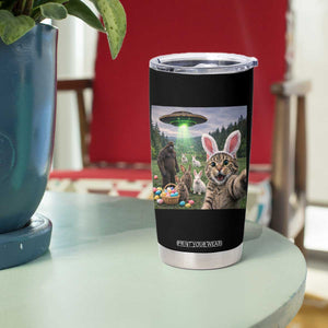 Funny Easter Day Tumbler Cup Cat Selfie With Bunny Bigfoot UFO Bunny Egg TS10 Print Your Wear