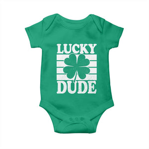 Funny Lucky Dude Baby Onesie Irish Boys St Patricks Day TS10 Irish Green Print Your Wear