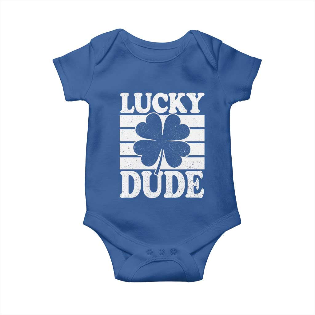 Funny Lucky Dude Baby Onesie Irish Boys St Patricks Day TS10 Royal Blue Print Your Wear