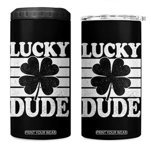 Funny Lucky Dude 4 in 1 Can Cooler Tumbler Irish Boys St Patricks Day TS10 One Size: 16 oz Black Print Your Wear