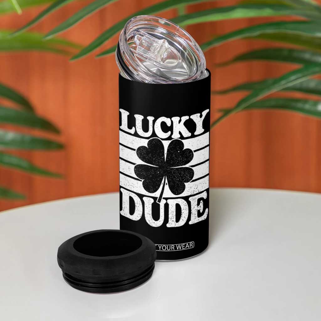 Funny Lucky Dude 4 in 1 Can Cooler Tumbler Irish Boys St Patricks Day TS10 Print Your Wear