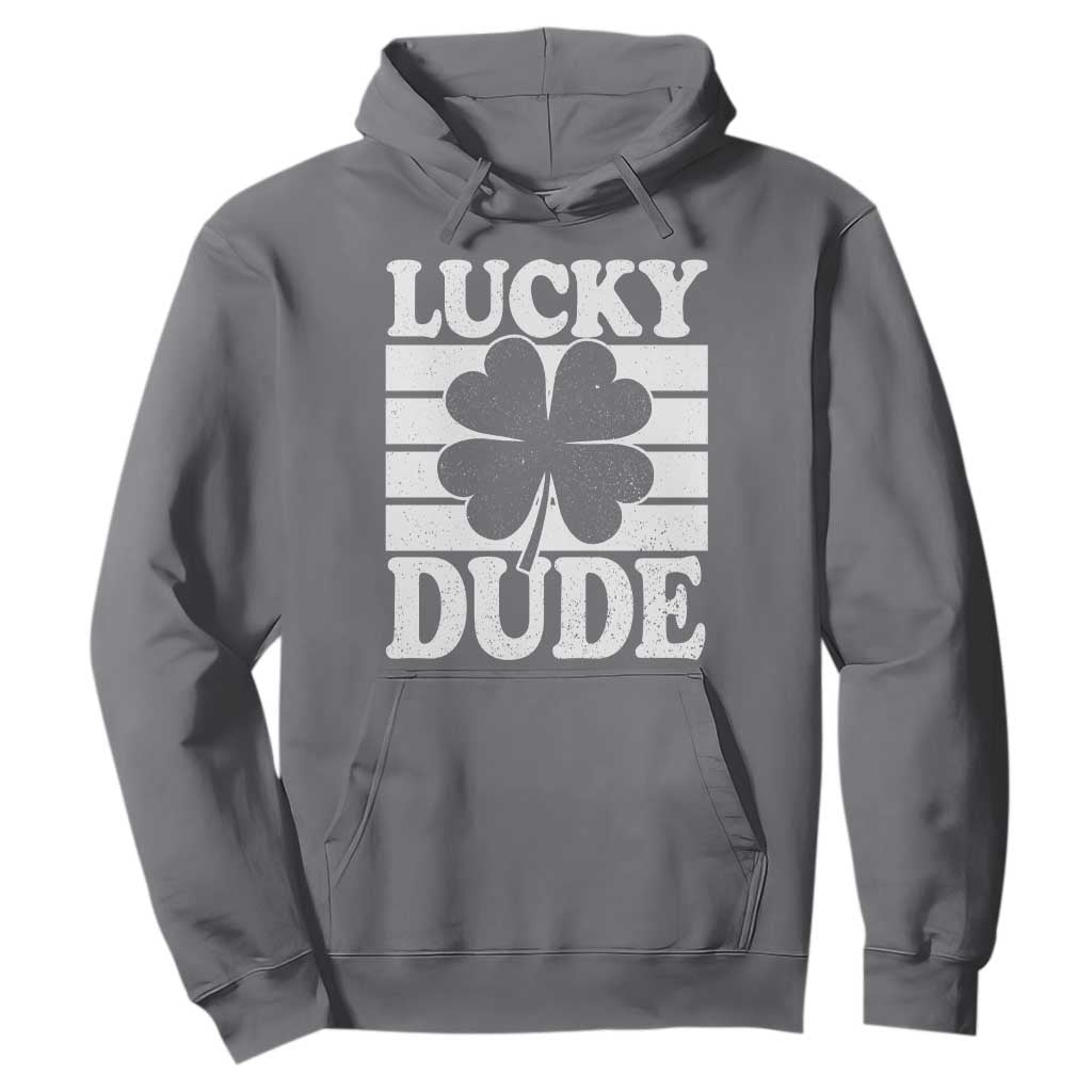 Funny Lucky Dude Hoodie Irish Boys St Patricks Day TS10 Charcoal Print Your Wear
