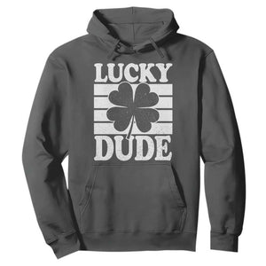 Funny Lucky Dude Hoodie Irish Boys St Patricks Day TS10 Dark Heather Print Your Wear