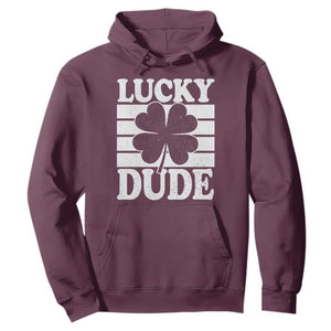 Funny Lucky Dude Hoodie Irish Boys St Patricks Day TS10 Maroon Print Your Wear