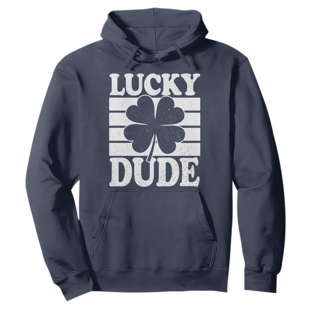 Funny Lucky Dude Hoodie Irish Boys St Patricks Day TS10 Navy Print Your Wear