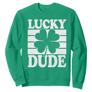Funny Lucky Dude Sweatshirt Irish Boys St Patricks Day TS10 Irish Green Print Your Wear