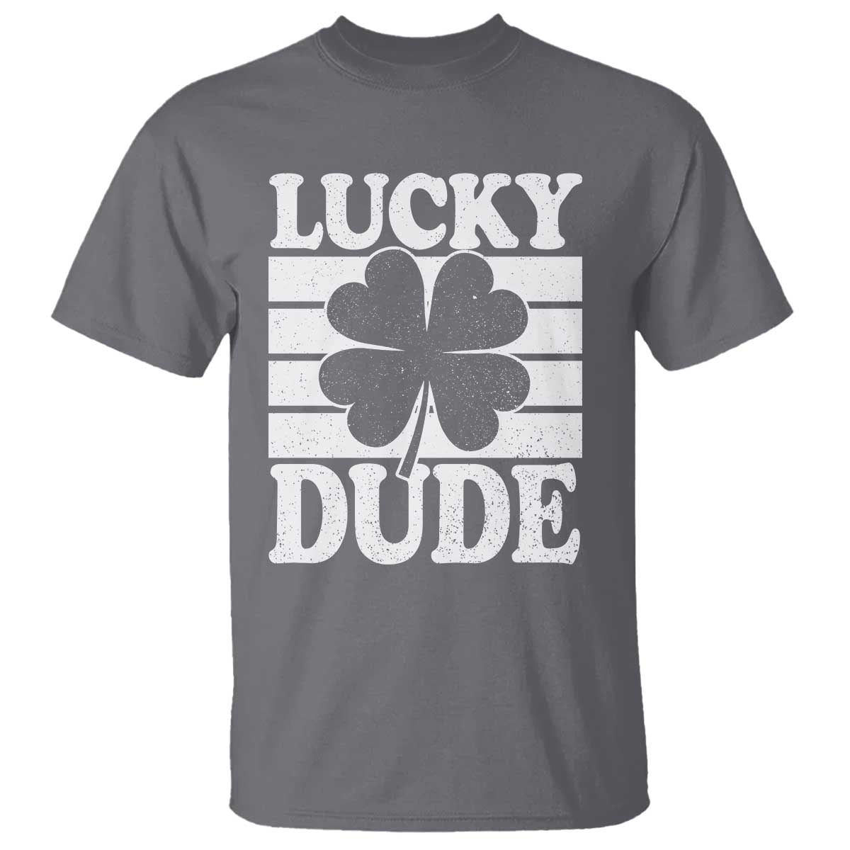 Funny Lucky Dude T Shirt Irish Boys St Patricks Day TS10 Charcoal Print Your Wear