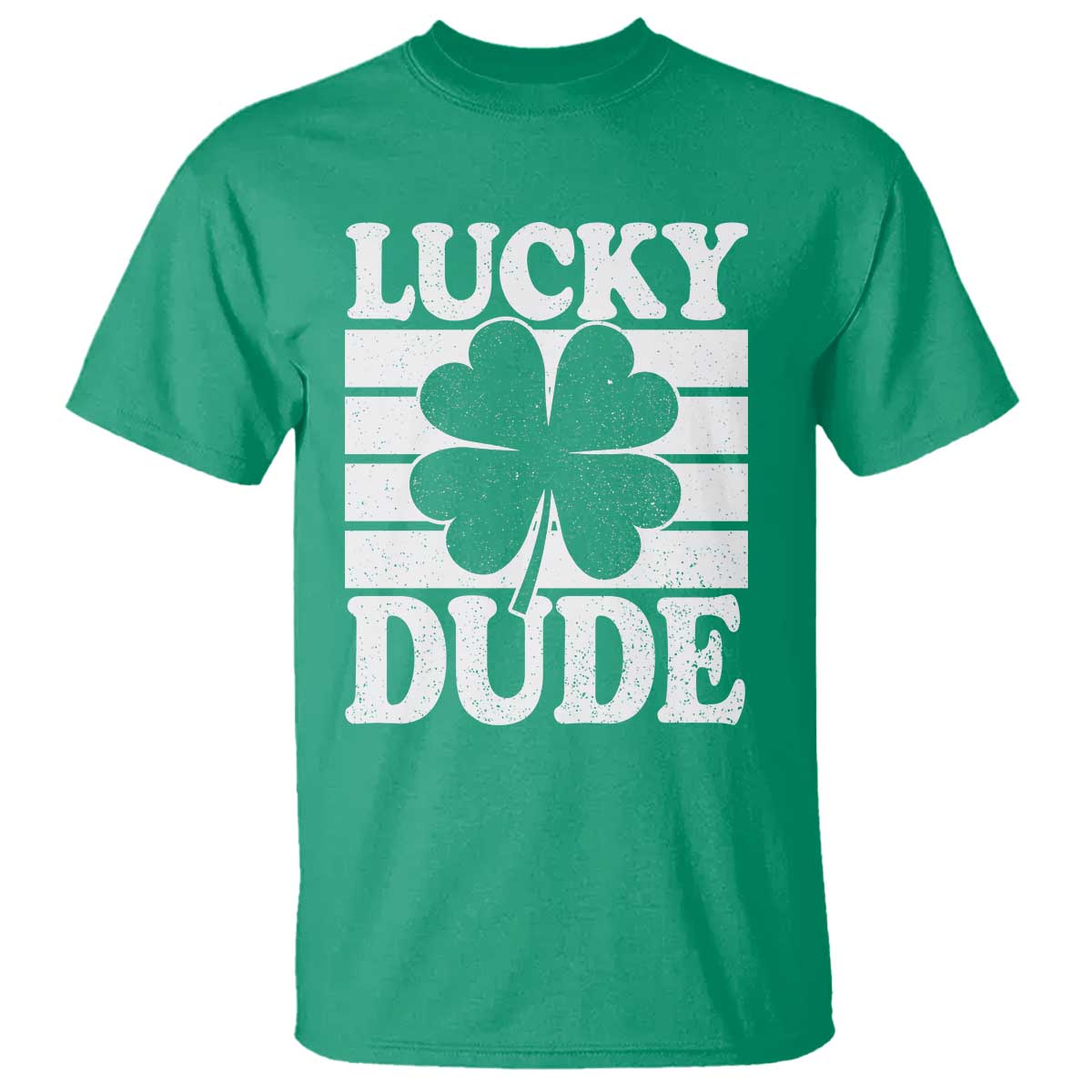 Funny Lucky Dude T Shirt Irish Boys St Patricks Day TS10 Irish Green Print Your Wear